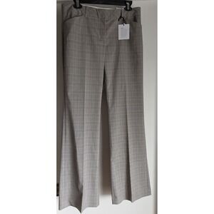 The Editor Women's Dress Pants Size 8 Plaid Brown Polyester Blend 32in Inseam